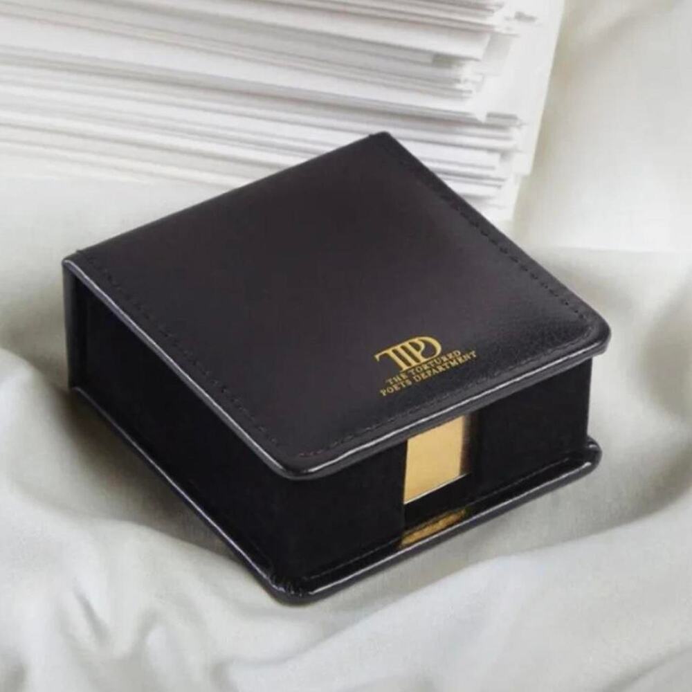 Taylor Swift The Tortured Poets Department Black Leather Memo Pad Holder